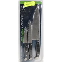 NEW 3 PIECE J.A. HENCKELS KNIFE SET