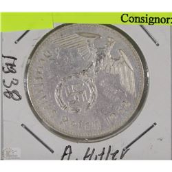 GERMAN NAZI 1938 ADOLF HITLER MEDAL