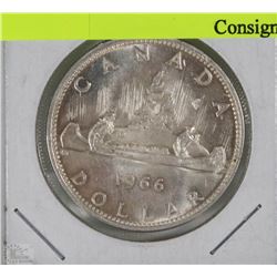 CANADIAN SILVER DOLLAR 1966 COIN