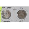 Image 1 : 2 CANADIAN 50 CENT PIECES 1970 & 1994