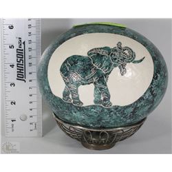 HAND PAINTED ELEPHANT ON AUTHENTIC