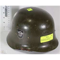 WWII ORIGINAL HELMET WITH ORIGINAL LEATHER LINER