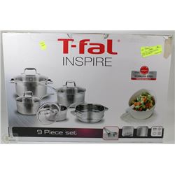NEW T-FAL INSPIRE STAINLESS STEEL 9PC POT SET