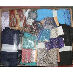 XL FLAT OF NEW  FANCY MATERIAL WITH FINISHED SCARF