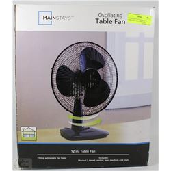 NEW MAINSTAYS OSCILLATING TABLE FAN  COLOUR BLACK