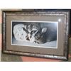 Image 1 : FRAMED PRINT OF THREE RABBITS (20"X29")