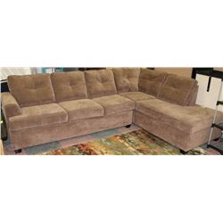 BROWN MICROFIBRE 2-PC SECTIONAL
