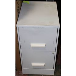 WHITE 2 DRAWER FILING CABINET