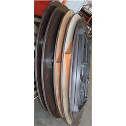 5 SIX FT ROUND FOLDING TABLES