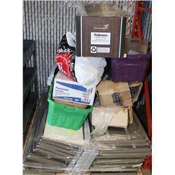 PALLET OF SHELVES, DISPLAY FIXTURES AND MORE