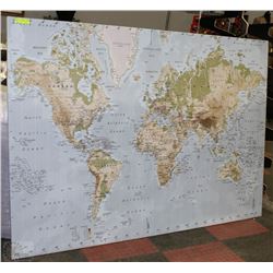 LARGE VINYL MAP OF WORLD