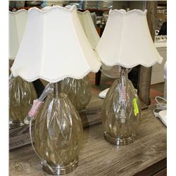 NEW SET OF SILVER TONE DESIGNER LAMPS & ROTATING S