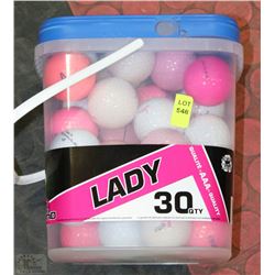 BUCKET OF 30 ASST RELAIMED GOLF BALLS AS THEY COME