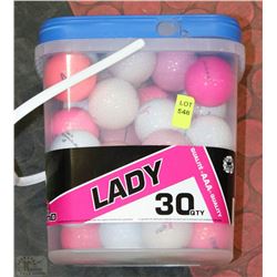 BUCKET OF 30 ASST RELAIMED GOLF BALLS AS THEY COME