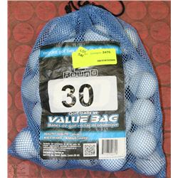 BAG OF 30 RECLAIMED GOLF BALLS AS THEY COME