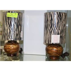 NEW SET OF GOLD TONE LAMPS WITH ROTATING SWITCH