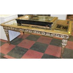 SHOWHOME MIRROR TOP DINING TABLE WITH LEAF