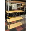 Image 1 : 4 SHELF WOOD & METAL SHELVING UNIT 37"X17"X69"H