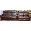 Image 1 : WHISTLER BROWN LEATHER/PVC RECLINING SOFA  AND