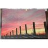 Image 1 : ILLUMINATED CANVAS ART OF PRARIE SUNSET (28"X20"