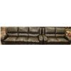 Image 1 : NEW BROWN LEATHERETTE RECLINING SOFA AND LOVE SEAT