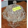 Image 1 : CRYSTAL PEDESTAL CANDY DISH AND LIDDED CANDY BOWL