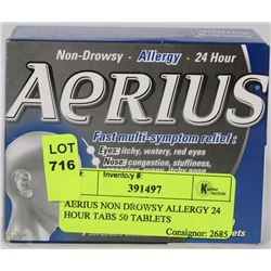 AERIUS NON DROWSY ALLERGY 24 HOUR TABS 50 TABLETS
