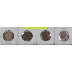 LOT OF 4 LARGE PENNIES CANADIAN INCL 1859,1906,