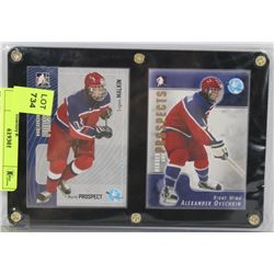 FRAMED OVECHKIN AND MALKIN PRE ROOKIE CARDS
