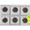 Image 1 : 6 CANADIAN LARGE CENTS 1912-1918