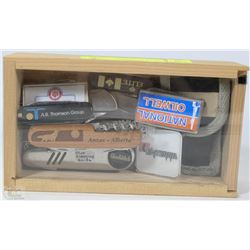 BOX OF FULL OF ASSORTED POCKET KNIVES