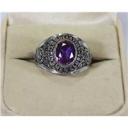 SS KINGSMEN CLUBS ASSOCIATION RING W/ PURPLE GEM