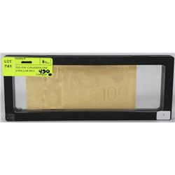 24KT GOLD FOIL CANADIAN 100 BANK NOTE REPLICA