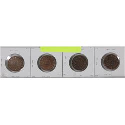 LOT OF 4 LARGE PENNIES CANADIAN INCL 1888,1876,