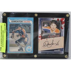 DAVE SEMENKO FRAMED ROOKIE AND AUTOGRAPHED CARD