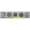 Image 1 : LOT OF 5 CANADIAN ONE DOLLAR COINS INCL 1972 (3),