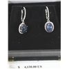 Image 1 : 14KT WHITE GOLD STAR SAPPHIRE & DIAMOND EARRINGS