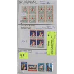 SHEET OF SCARCE EARLY RED CROSS CHRISTMAS SEALS
