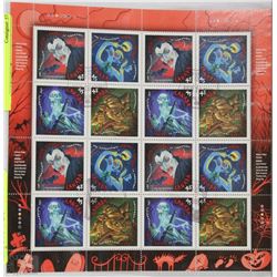 FULL SHEET OF CANADIAN 1997 DRACULA STAMPS