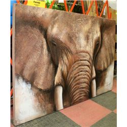 PAMELA SIGNED PAINTING OF ELEPHANT ON CANVAS