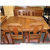 Image 2 : OAK DINING ROOM TABLE, 4 CHAIRS WITH SIDE BOARD