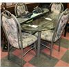 Image 1 : GLASS TOP KITCHEN TABLE AND 4 CHAIRS
