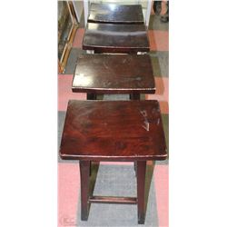 4 MATCHING WOOD BAR STOOLS