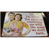 Image 1 : NOVELTY TIN HUSBAND & WIFE SIGN (16"X12")
