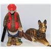 Image 1 : 1982 CERAMIC DUCK HUNTER (12"H) AND DOG (7"H)