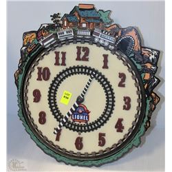LIONEL 100TH ANNIVERSARY ANIMATED TRAIN WALL CLOCK