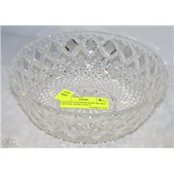 VINTAGE EUROPEAN HAND BLOWN CRYSTAL BOWL (8"X2.5"