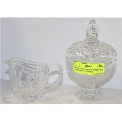 2PC CRYSTAL - LENOX CANDY DISH & PINWHEEL CREAMER