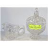 Image 1 : 2PC CRYSTAL - LENOX CANDY DISH & PINWHEEL CREAMER