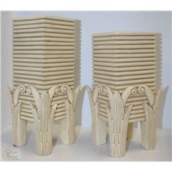 LARGE IVORY CANDLE HOLDERS